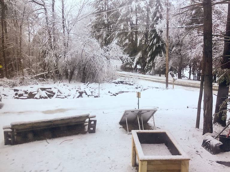Snow in April in Vermont