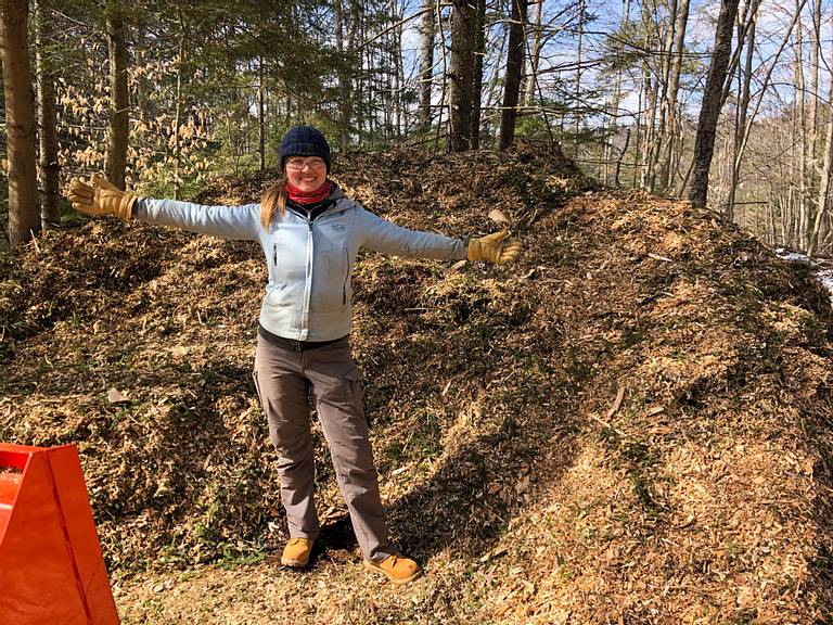Woodland Mills WC68 Wood Chipper Wood Chip Pile