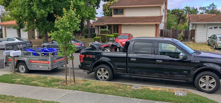 Truck with ATV towing trailer