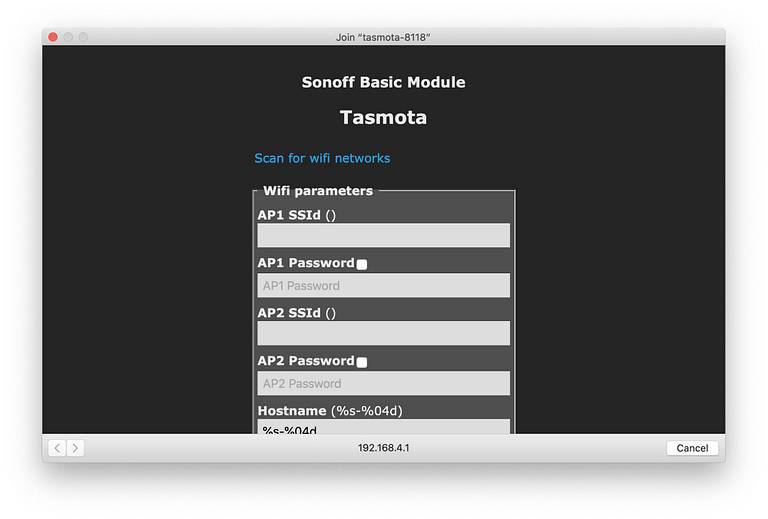 Tasmota WiFi Connecting