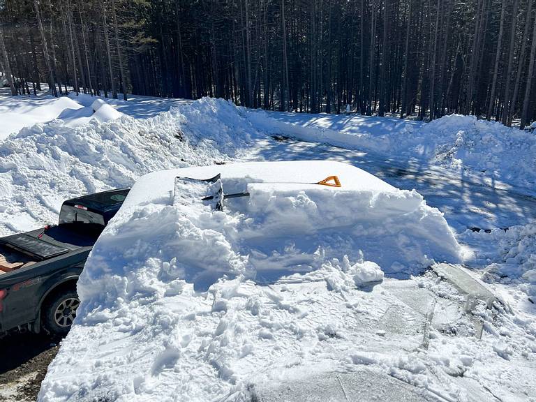 RV Roof Snow Clearing