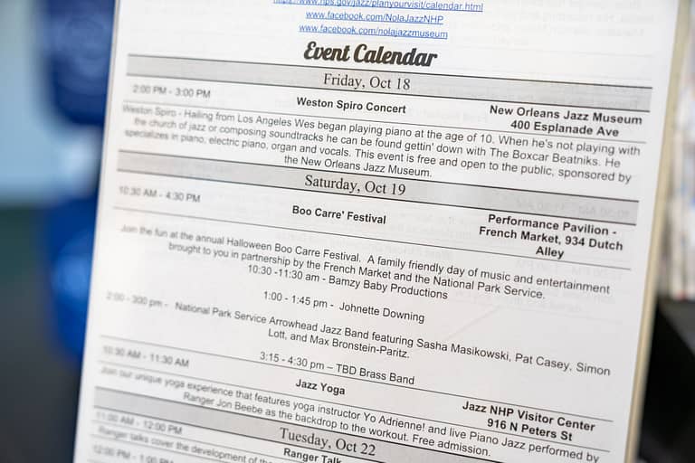 New Orleans Jazz Event Calendar