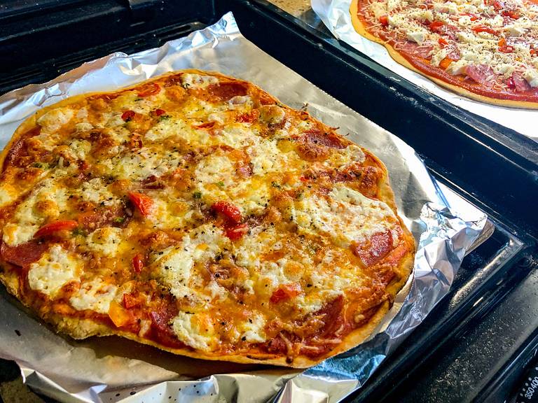 Cooking Pizza in RV Oven