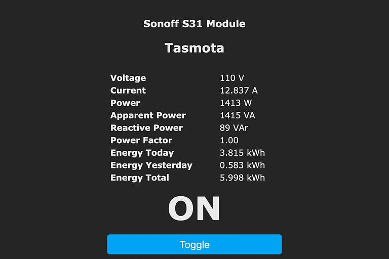 Sonoff S31 Power Monitoring
