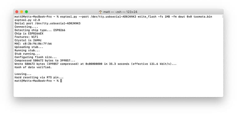ESPTool Write Flash