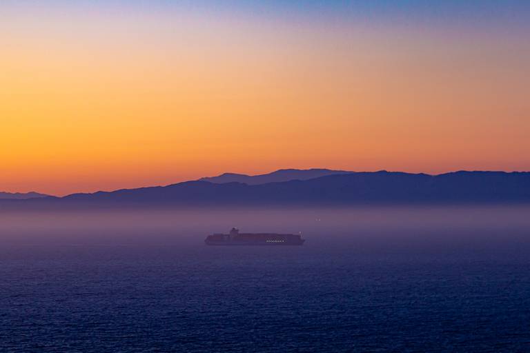 Ship Sailing in Santa Barbara Channel