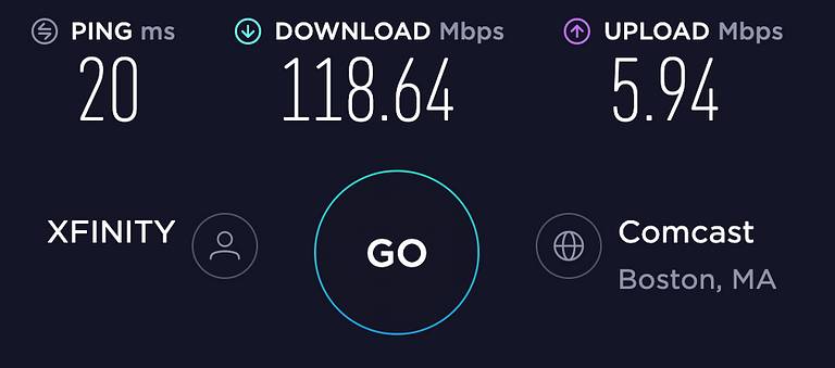Xfinity Performance Internet Speed Test