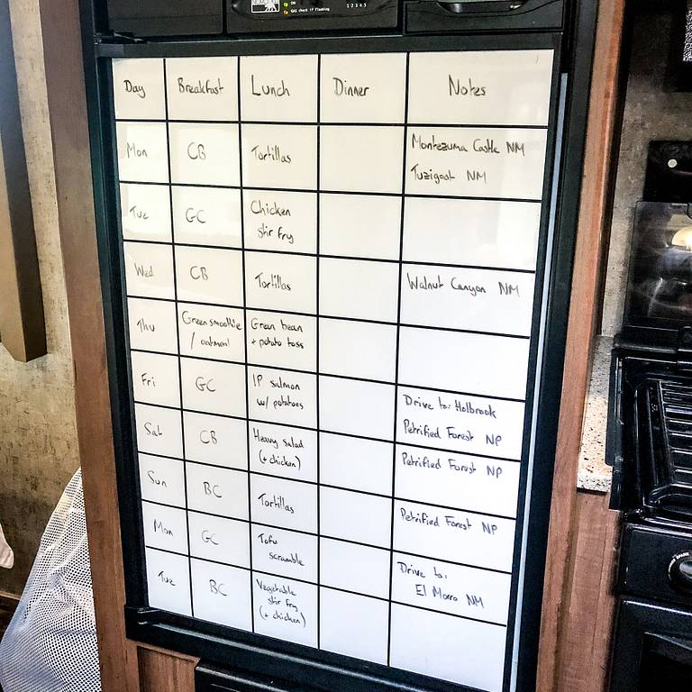 Meal and travel plan