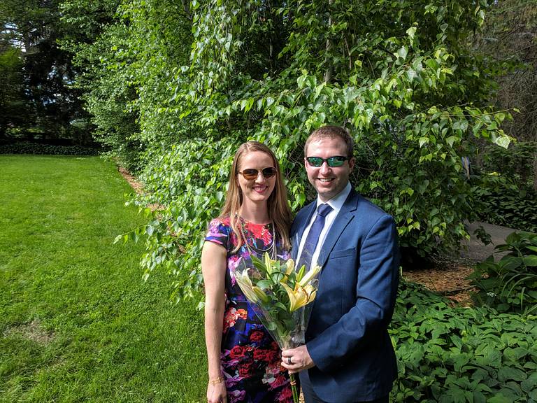 Matt and Diana dressed up