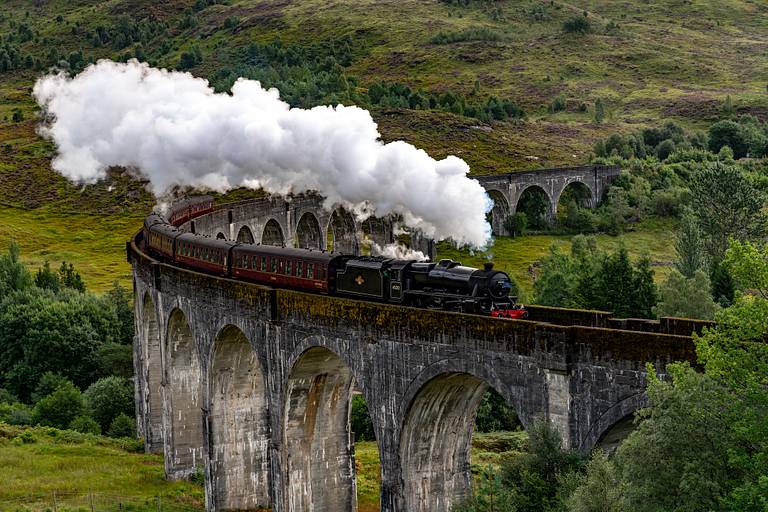 Jacobite Steam Train on the Glenfinnan Viaduct
